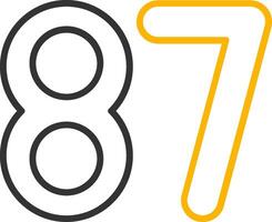 Eighty seven Line Two Color Icon vector