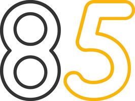 Eighty five Line Two Color Icon vector