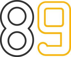 Eighty nine Line Two Color Icon vector