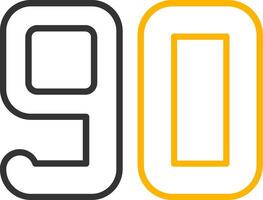 Ninety Line Two Color Icon vector