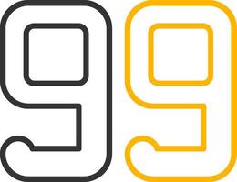 Ninety nine Line Two Color Icon vector