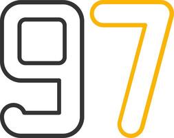 Ninety seven Line Two Color Icon vector