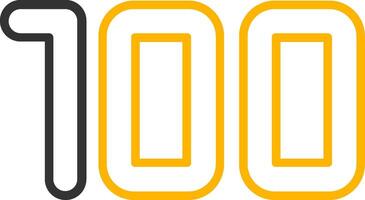 One hundred Line Two Color Icon vector