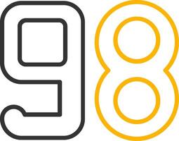 Ninety eight Line Two Color Icon vector
