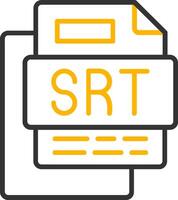 SRT File Line Two Color Icon vector