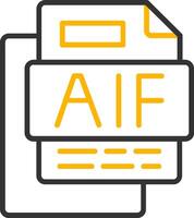 AIF File Line Two Color Icon vector