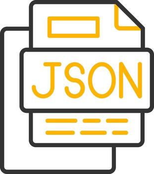 Json File Line Two Color Icon vector