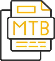 Mtb File Line Two Color Icon vector