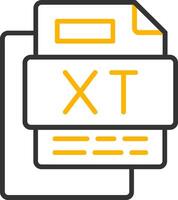 Xt File Line Two Color Icon vector