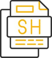Sh File Line Two Color Icon vector