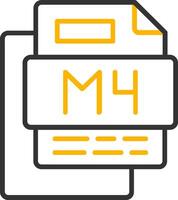 M4 File Line Two Color Icon vector