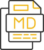 Md File Line Two Color Icon vector