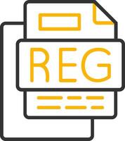 REG Fiile Line Two Color Icon vector