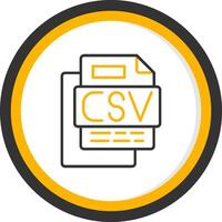 CSV File Line Two Color Circle Icon vector