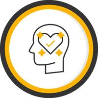 Mental Care Line Two Color Circle Icon vector