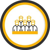 Spectators Line Two Color Circle Icon vector