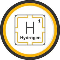 Hydrogen Line Two Color Circle Icon vector