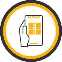 Qr Scan Line Two Color Circle Icon vector
