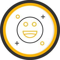 Smile Line Two Color Circle Icon vector