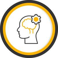 Cognitive Function Line Two Color Circle Icon vector