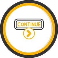 Continue Line Two Color Circle Icon vector