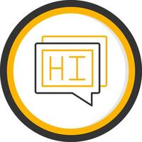 Hi Line Two Color Circle Icon vector