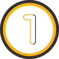 One Line Two Color Circle Icon vector