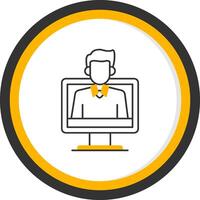 OnLine Two Color Circle Tutoring Line Two Color Circle Icon vector
