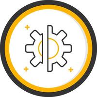 Disruption Line Two Color Circle Icon vector