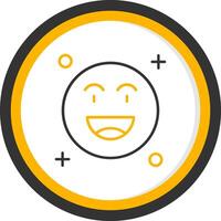 Happy Line Two Color Circle Icon vector