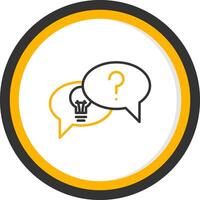 Problem Finding Line Two Color Circle Icon vector