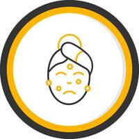 Acne Line Two Color Circle Icon vector