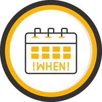 When Line Two Color Circle Icon vector