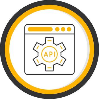 Api Line Two Color Circle Icon vector