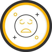 Relieved Line Two Color Circle Icon vector