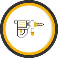 Rotary Hammer Line Two Color Circle Icon vector