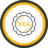 New Line Two Color Circle Icon vector