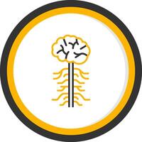 Nervous System Line Two Color Circle Icon vector