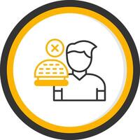 No Appetite Line Two Color Circle Icon vector