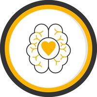 Dopamine Line Two Color Circle Icon vector