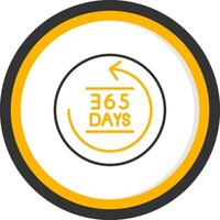 365 Days Line Two Color Circle Icon vector
