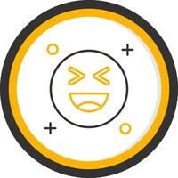 Laugh Line Two Color Circle Icon vector
