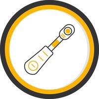 Ratchet Line Two Color Circle Icon vector