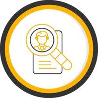 Search Employee Line Two Color Circle Icon vector