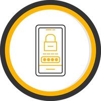 Password Lock Line Two Color Circle Icon vector
