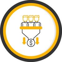 Sales PipeLine Two Color Circle Line Two Color Circle Icon vector