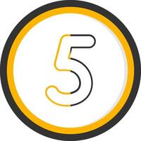 Five Line Two Color Circle Icon vector