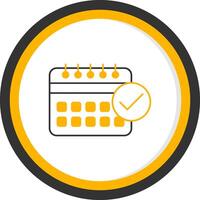 DeadLine Two Color Circle Meet Line Two Color Circle Icon vector