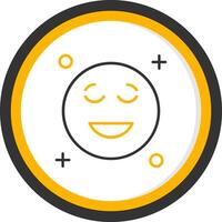 Sad Line Two Color Circle Icon vector