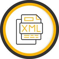 XML File Line Two Color Circle Icon vector